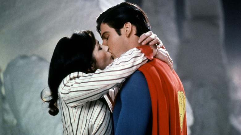 Superman smooches Lois Lane