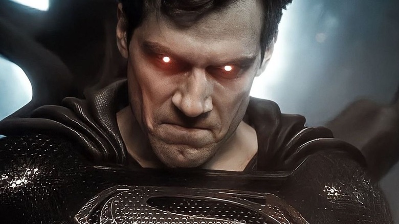 Superman grimacing with heat vision