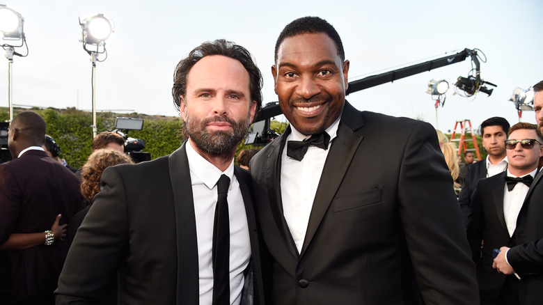 Walton Goggins posing Mykelti Williamson