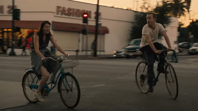 Kate and Charlie riding bikes