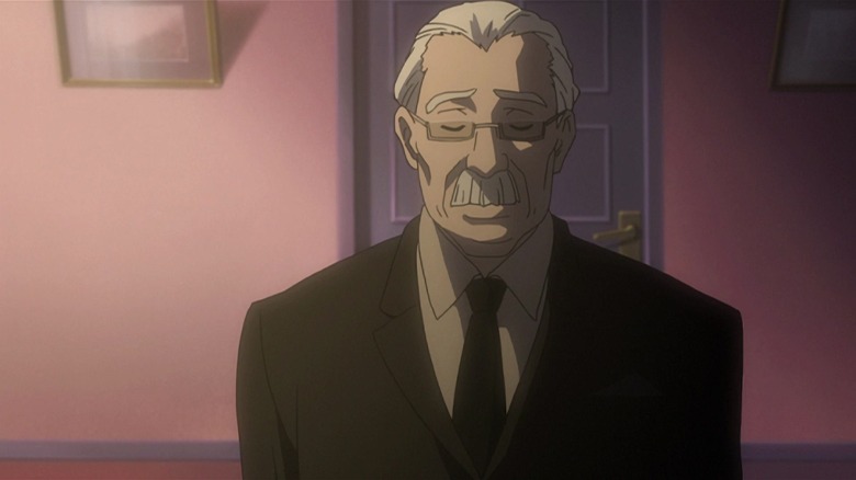 Death Note Watari closing eyes