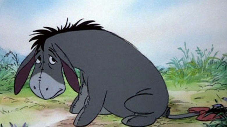 Eeyore sitting sad