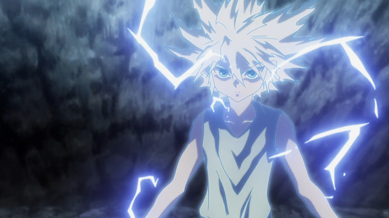 Killua activates his lightning