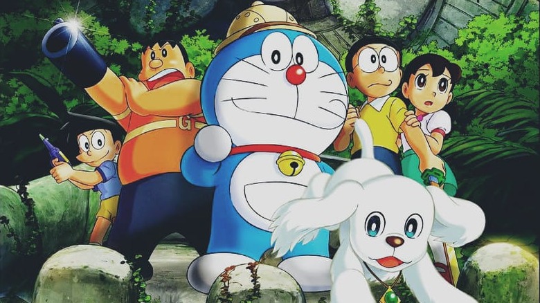 Doraemon and friends pose