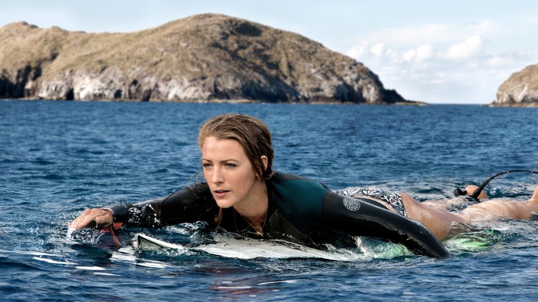 Blake Lively on a surfboard 