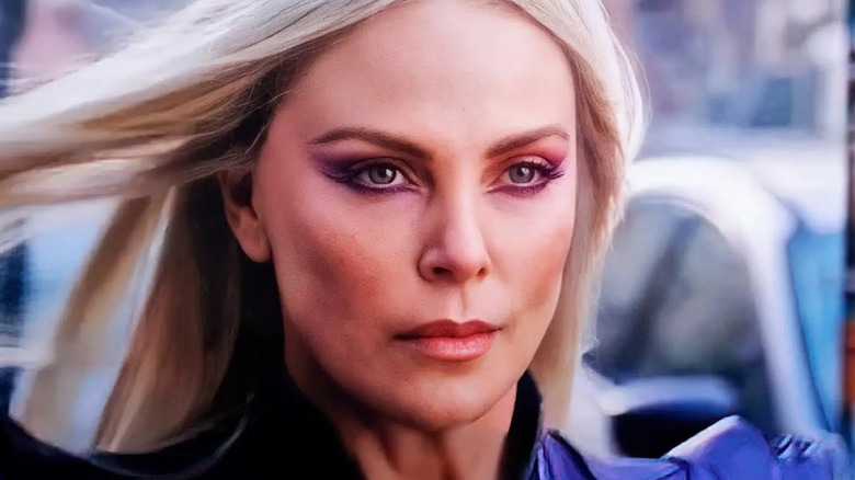 Charlize Theron staring