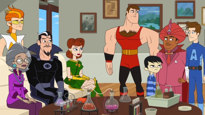 The Awesomes in living room