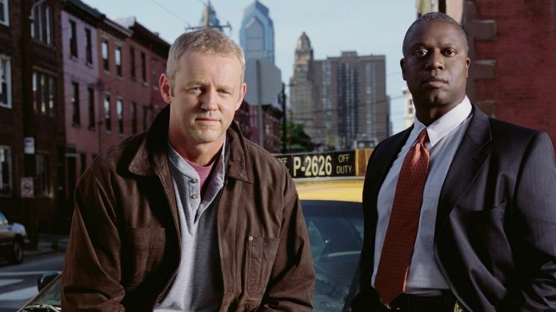 Morse and Braugher on the street