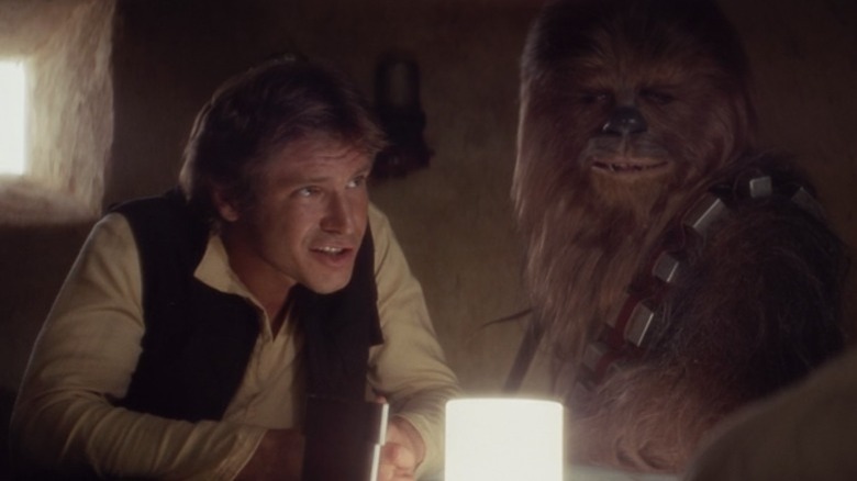 Han Solo and Chewbacca sitting together