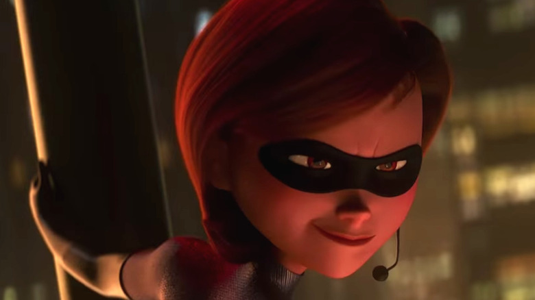 Elastigirl smiling on top of satellite tower