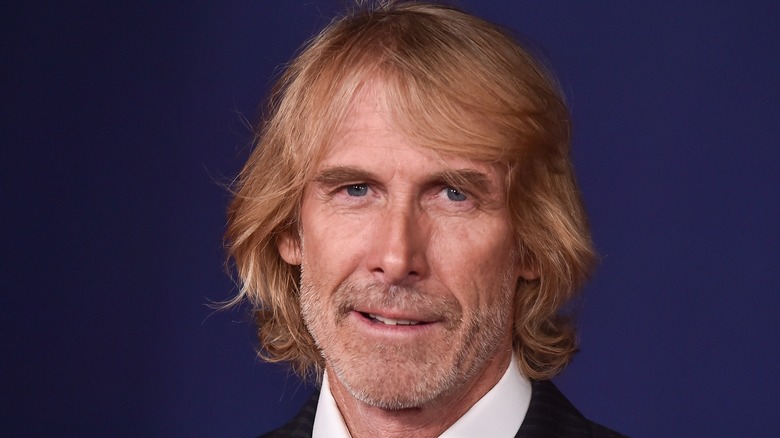 Michael Bay on blue background