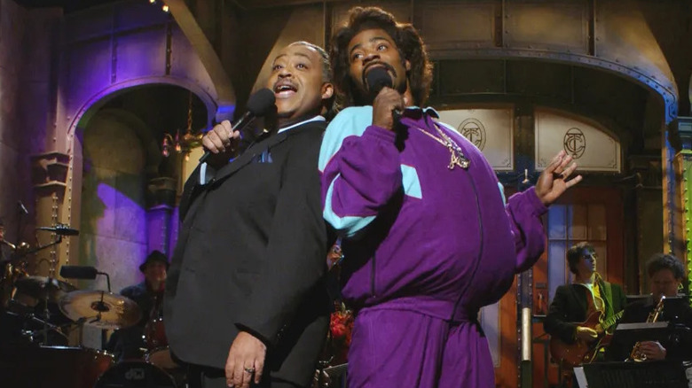 Rev. Al Sharpton sings a duet on the SNL stage with Tracy Morgan