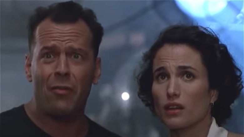 Bruce Willis Andie MacDowell scared