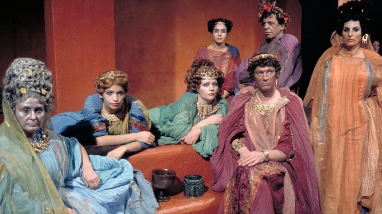 The cast of a Roman play