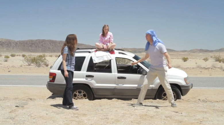 Sophie, Pete, and Jess in desert