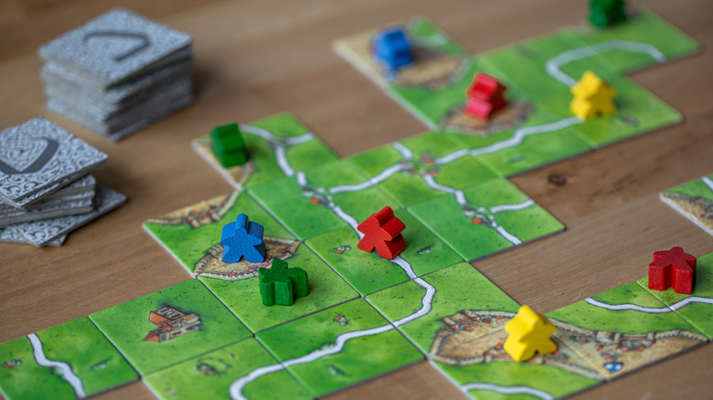 Carcassonne game set up