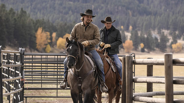 John and Kayce on horseback in Yellowstone