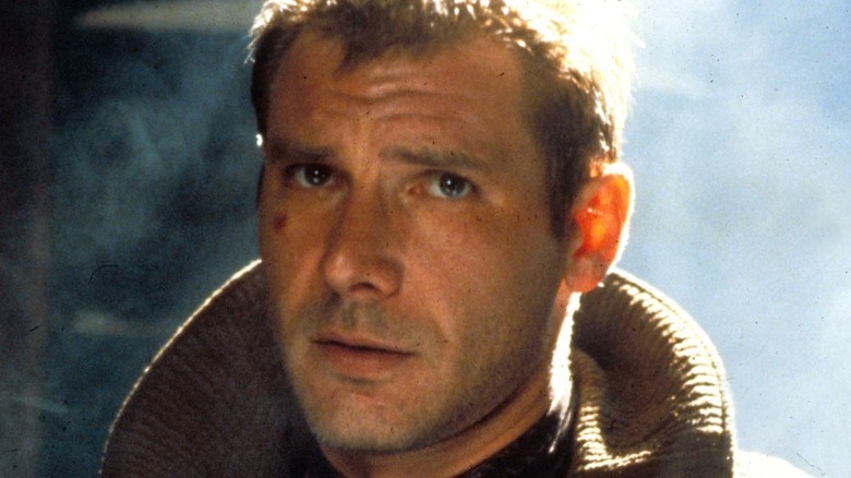 Harrison Ford looks cool as Rick Deckard in Blade Runner