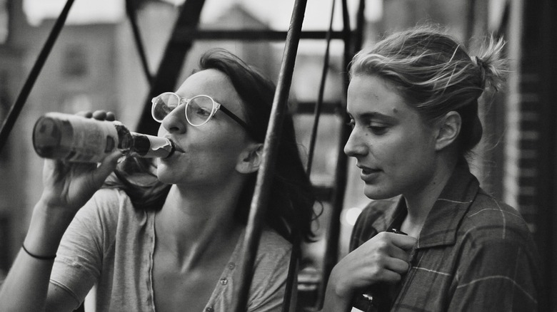 Mickey Sumner & Greta Gerwig drink and talk 