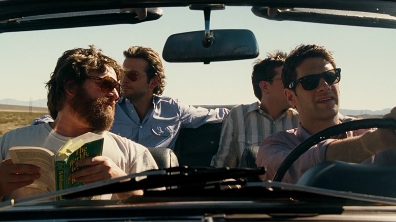 The Hangover cast in a car