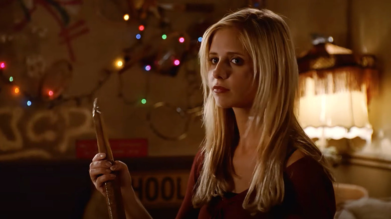 Buffy wielding a stake