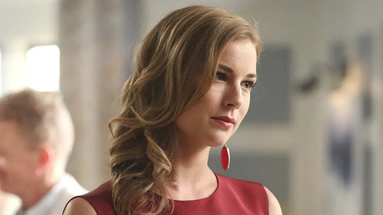 Emily in red dress