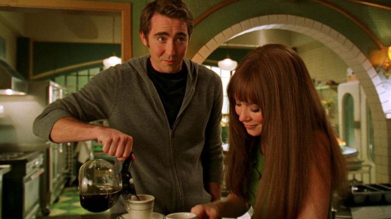 Ned and Chuck pour coffee