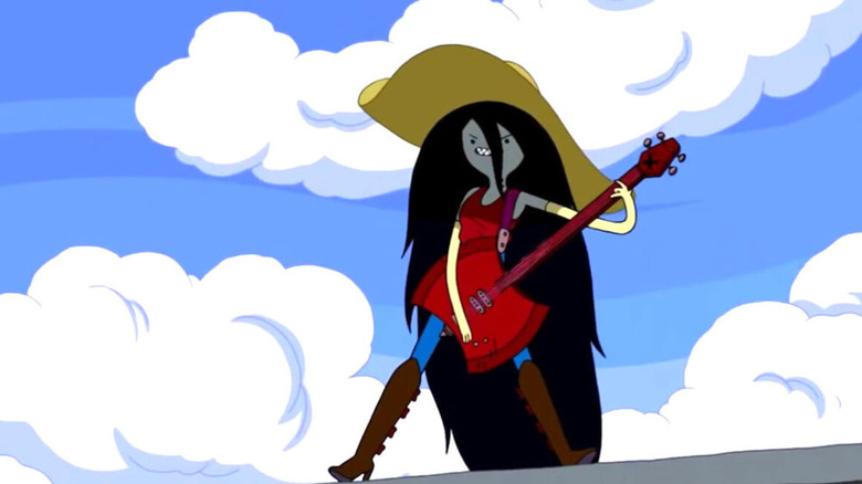 Marceline playing bass