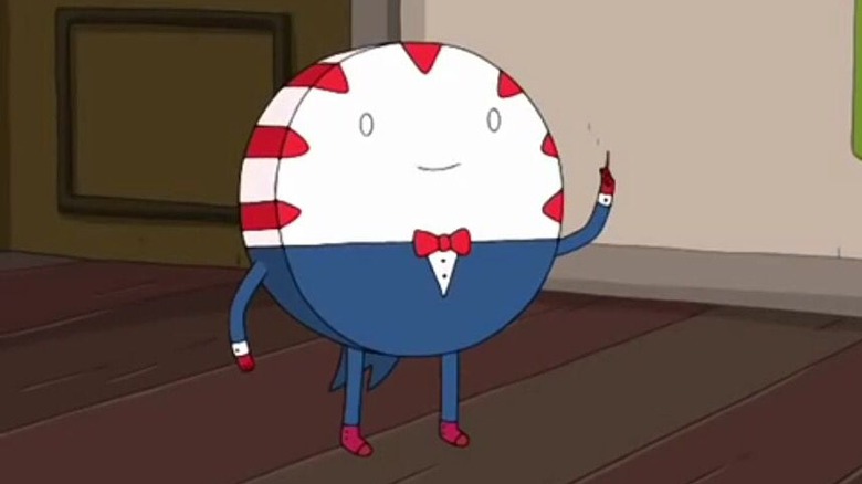 Peppermint Butler wearing a bowtie