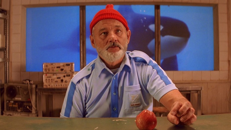 Murray sitting at a table in The Life Aquatic