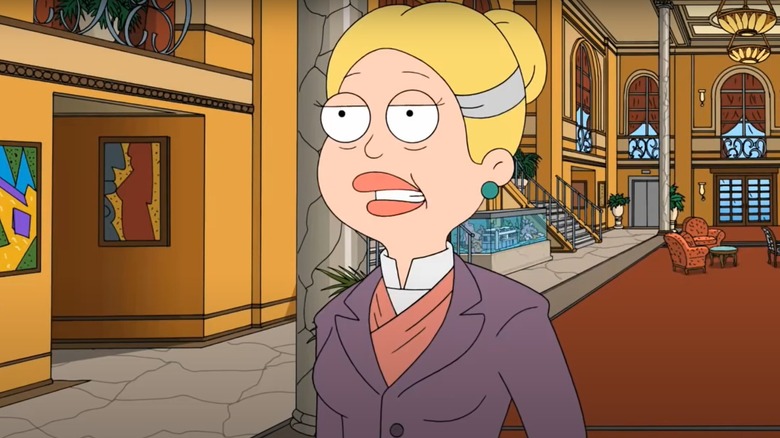 Older Francine in hotel