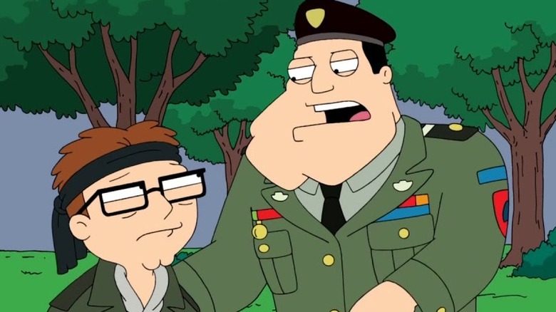 Steve and Stan in military fatigues