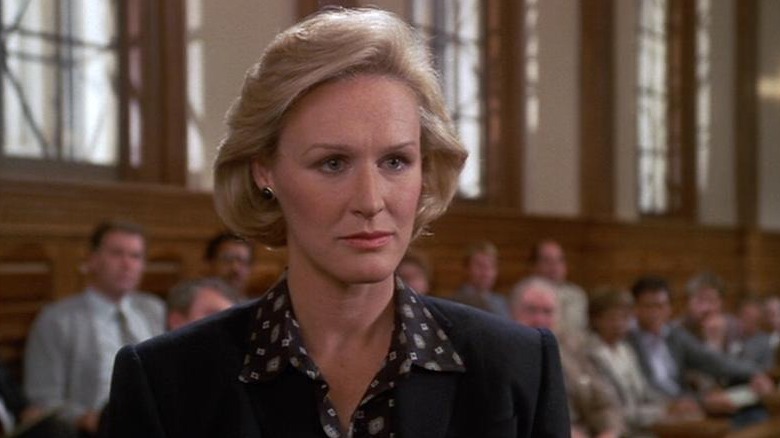 Glenn Close in a courtroom