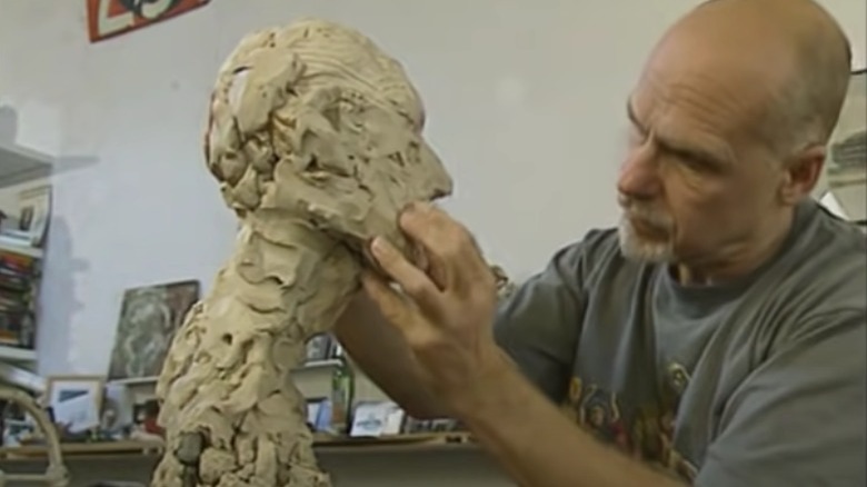 A forensic sculptor at work