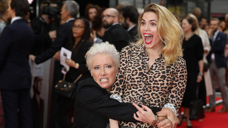 Emma Thompson grabbing Hayley Atwell 