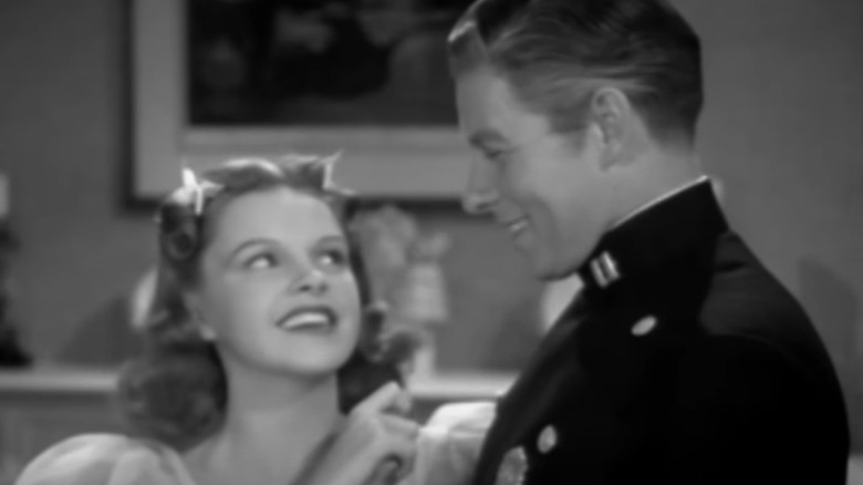 Judy Garland and George Murphy smiling 