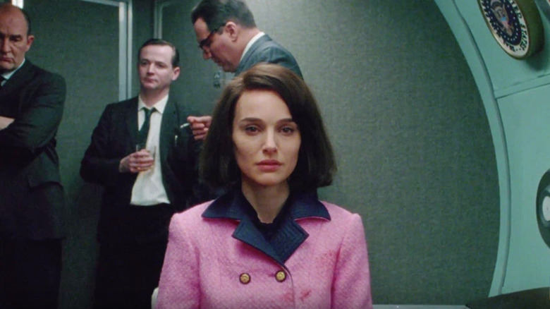 Portman as Jackie in pink suit