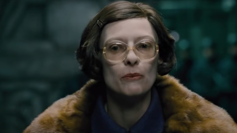 Tilda Swinton in big glasses