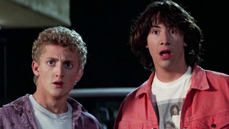Alex Winter and Keanu Reeves gaping mouths