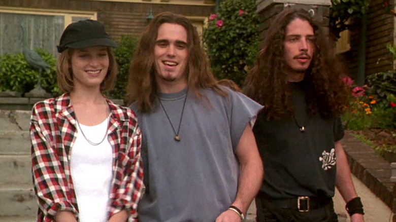 Bridget Fonda, Matt Dillon, and Chris Cornell smile