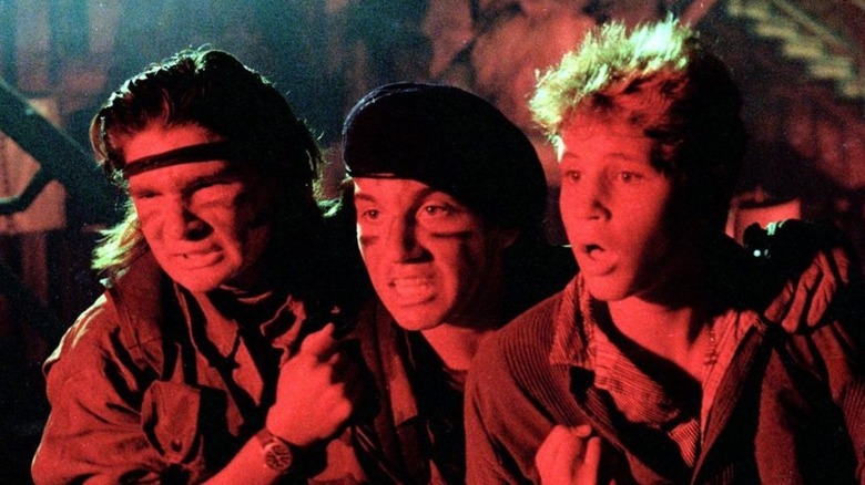 Corey Feldman, Jamison Newlander, and Corey Haim look in shock