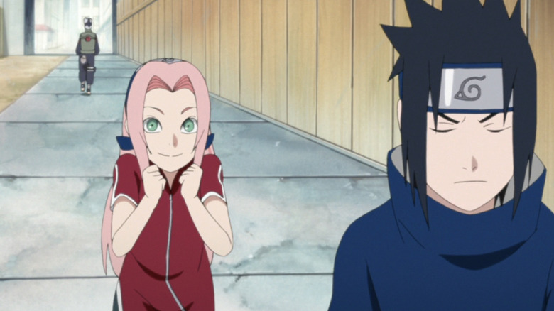 Young Sakura flirts with Sasuke