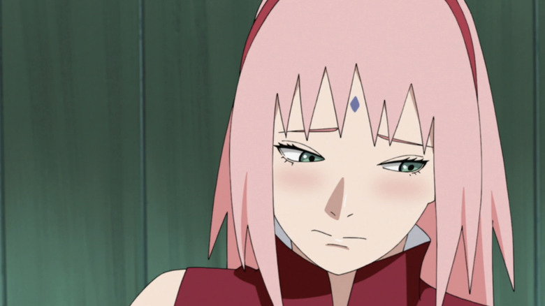 Sakura blushes over Sasuke