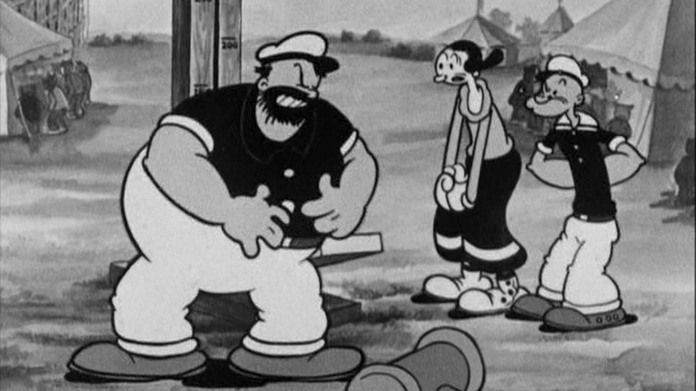 Popeye speaks with friends