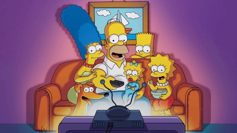 The Simpsons family couch