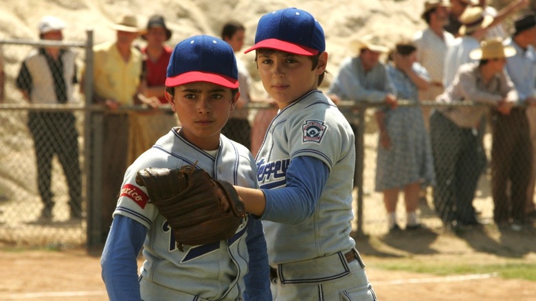 two children on a baseball field