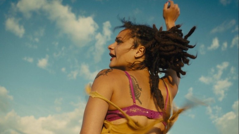 Sasha Lane with the wind in her hair