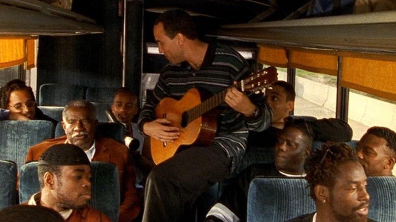 People singing on a bus