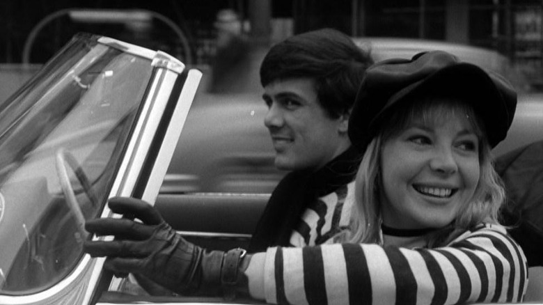 Dave Clark and Barbara Ferris driving