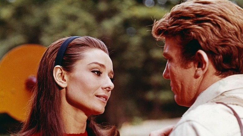 Audrey Hepburn gazes at Albert Finney